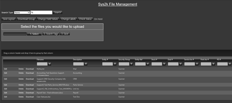 Sys2k Web Interface